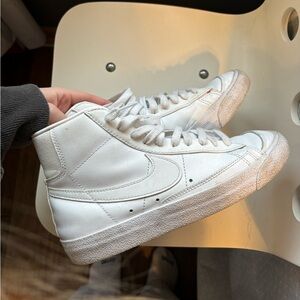 All white Nike blazers